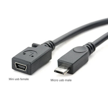 Mini USB Female to Micro USB Male 8 pin to 5 pin Connector Adapter OD4.0mm line for Smart Phone Tablet PCs MP3/ MP4