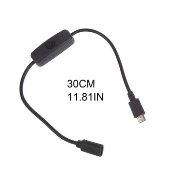 30 см микро USB удължителен кабел с превключвател за включване/изключване 501 микро USB мъжки женски удължителен захранващ кабел