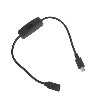 30 cm mikro USB ilginamasis laidas su 501 įjungimo/išjungimo jungikliu Mikro USB vyriškas ilgintuvas maitinimo kabeliu