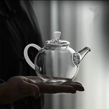 Високо боросиликатно стъкло Малък чайник за пиене на един човек, Единична тенджера до устата Мини комплект за чай с филтър за офис