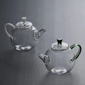 Високо боросиликатно стъкло Малък чайник за пиене на един човек, Единична тенджера до устата Мини комплект за чай с филтър за офис