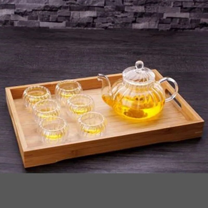 Gėlių arbatos puodo karščiui atsparus stiklinis dryžuotas moliūgų filtras, vidinis bako mirkymas  