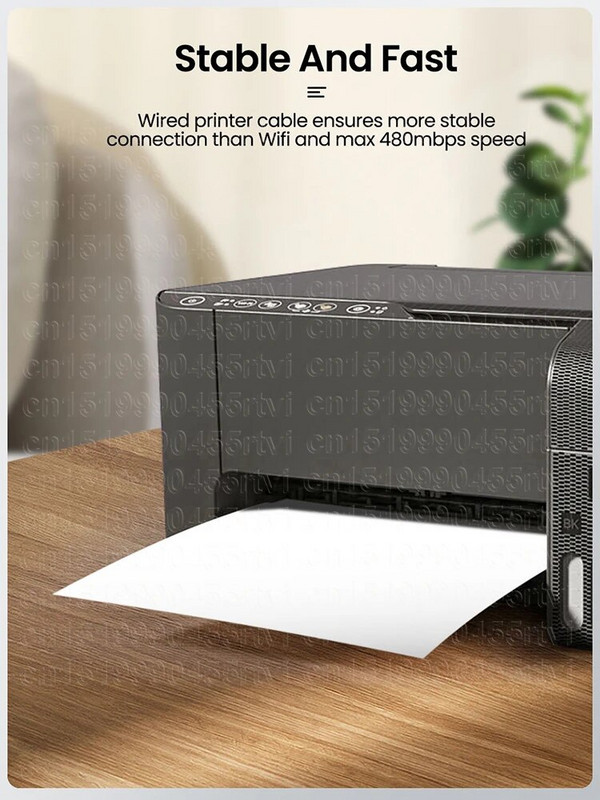 USB spausdintuvo kabelis B tipo USB kištukinis ir 8 kontaktų kištukas USB 2.0 kabelis, skirtas iPhone 14 Canon Epson HP ZJiang etikečių spausdintuvas USB spausdintuvas