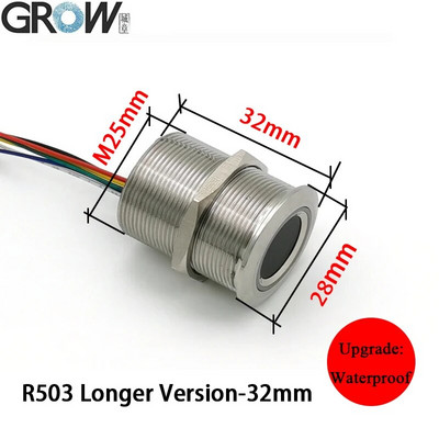 GROW R503 jauns apļveida apaļš RGB gredzena indikatora LED vadība DC3.3V SH1.0-6pin kapacitatīvā pirkstu nospiedumu moduļa sensora skeneris