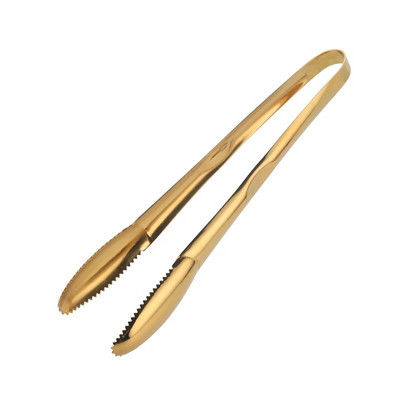 1 vnt. auksinės ledo žnyplės, nerūdijančio plieno kepsninės žnyplės Maisto patiekimas Protingos salotos, duona, mėsa, vaisiai, virtuvės spaustukai, kepimo reikmenys