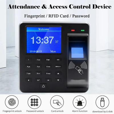 M10 Access Control & Attendance Μηχανή All-in-one Ανθρώπινο δακτυλικό αποτύπωμα/Κωδικός πρόσβασης/Κάρτα ταυτότητας Λειτουργία συναγερμού ολίσθησης U Μεταφόρτωση δίσκου Λήψη