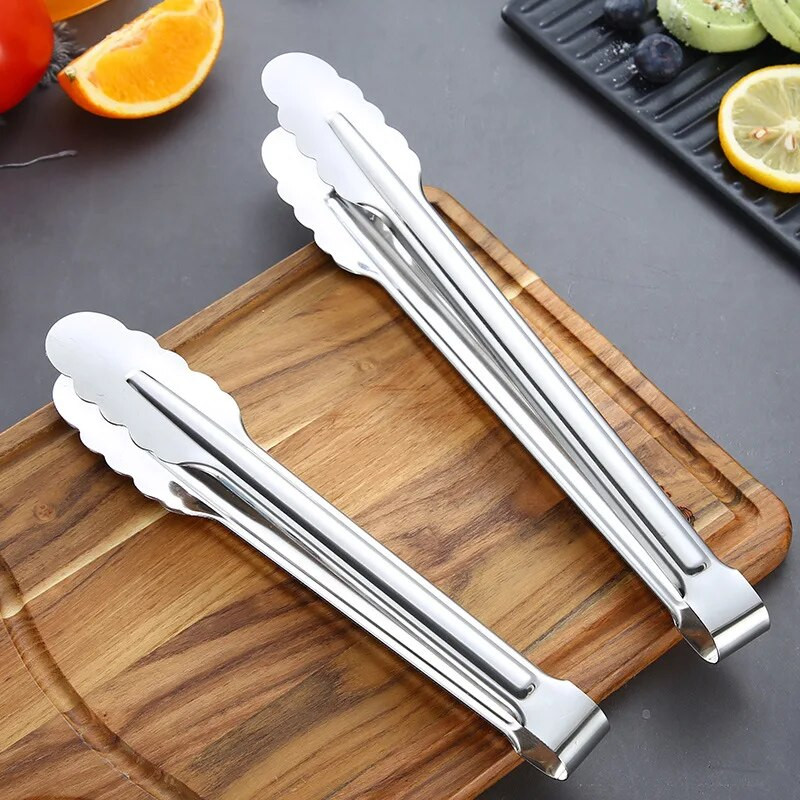 Rozsdamentes acél ételfogók hús steak grillkapcsok kenyérbilincs Étterem Otthon Konyha Grillezési kellékek