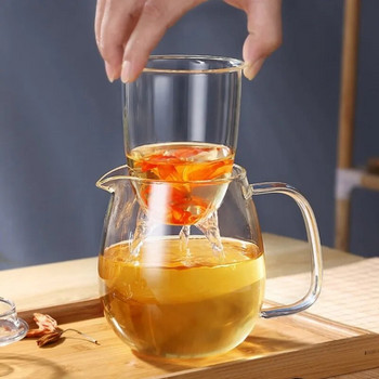 600/1200ml Οικιακά σκεύη τσαγιού, γυάλινη τσαγιέρα για σόμπα Ανθεκτική στη θερμότητα σε υψηλές θερμοκρασίες Infuser Tea Infuser Milk Tea Tea