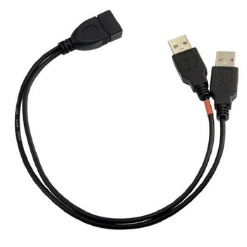 USB Y компютър захранващ кабел за данни една точка две Кабел USB двоен сплитер кабел Женски към USB 2.0 мъжки захранващ удължителен кабел