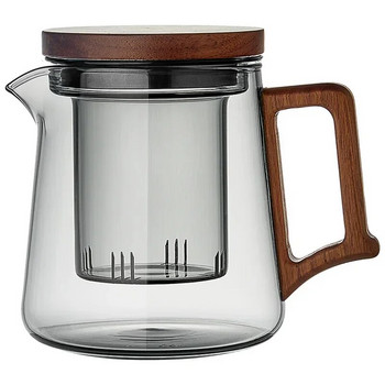 Стъклен чайник Битов инструмент за приготвяне на чай с филтър за единична тенджера, устойчив на висока температура