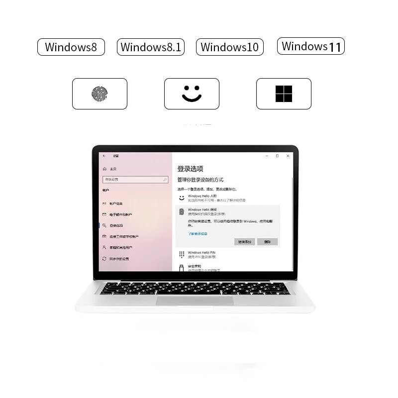 2023 НОВ TEC Type-C USB Fingerpr Модул за четец на пръстови отпечатъци за Windows 7、10、11 Hello Dongle Биометричен скенер катинар