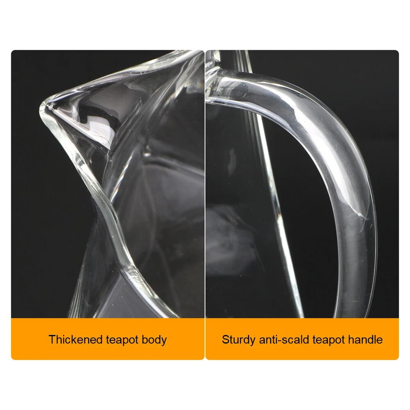 Stakleni čajnik Kućni pribor za čaj otporan na toplinu s uljevkom od nehrđajućeg čelika Ulijevač za čaj 550/750/950 ML Prozirno kuhalo za vodu