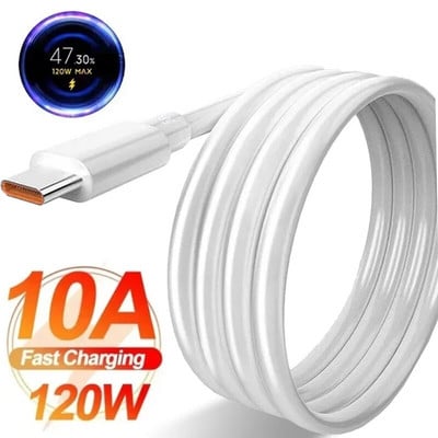 USB Tip C Podatkovni kabeli za mobilni telefon 120 W 10 A Kabel za super brzo punjenje za Samsung Z Filp5 Xiaomi Kabel za brzi punjač