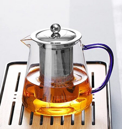 Spalvingas karščiui atsparus stiklas arbatinukas 550ml Su filtru, arbatinukas Galima kaitinti tiesiai ant ugnies koštuvas Heat Kavos puodas Virdulys