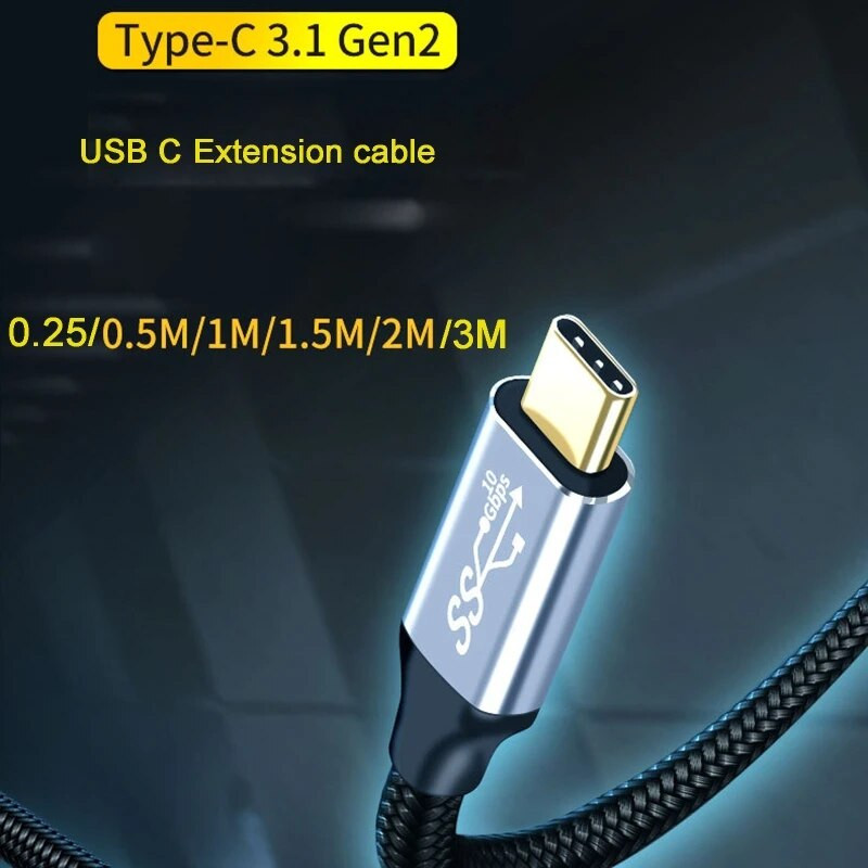 USB C produžni kabel USB3.1 10Gbps PD100W kabel muški na ženski tip C produžni kabel za telefon prijenosno računalo Nintendo Switch MacBook