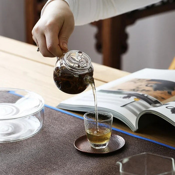 Прозрачен високо боросиликатно стъкло Kung Fu Малък комплект чайници Машина за филтриране на един съд