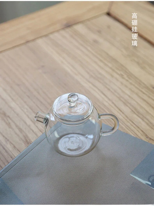 Prozirni kung fu mali čajnik od visokog borosilikatnog stakla, aparat za izradu filtera s jednim loncem
