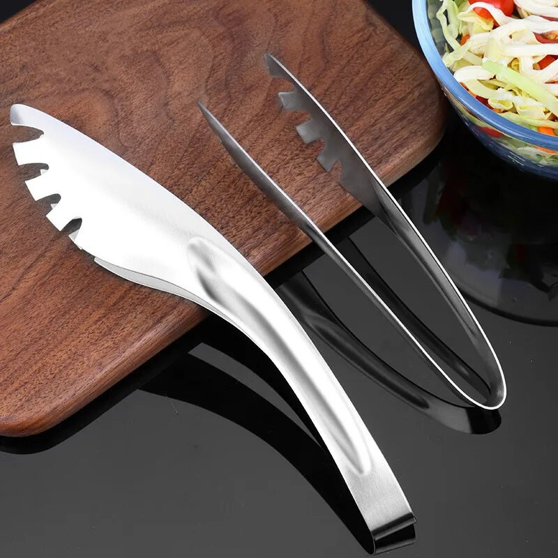 1 db rozsdamentes acél fogazott tésztacsipesz többfunkciós tészta spagetti fogó ételkapcsok edények konyhai kiegészítők ajándékokhoz