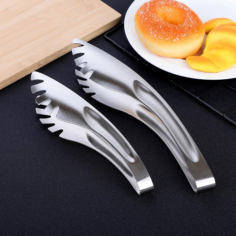 1 db rozsdamentes acél fogazott tésztacsipesz többfunkciós tészta spagetti fogó ételkapcsok edények konyhai kiegészítők ajándékokhoz