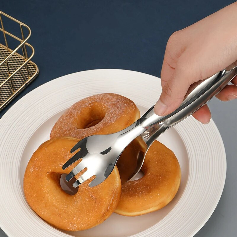Hvataljka za hranu od nehrđajućeg čelika Buffet BBQ Stezaljka za kruh, odrezak za salatu Stezaljka za kuhinjske dodatke