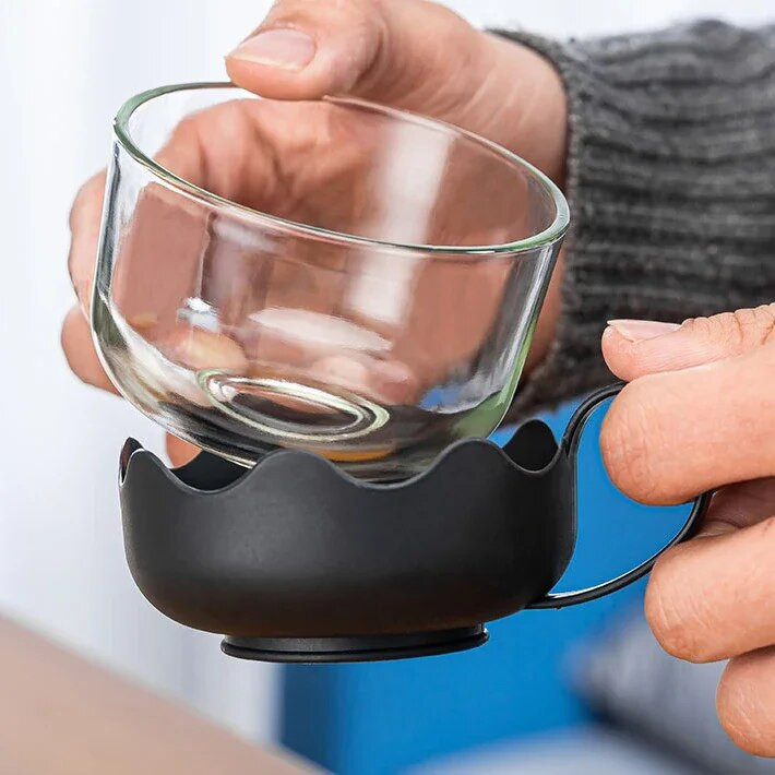 1vnt 400ml/ 600ml Karščiui atsparus sutirštintas High Handle Gėlių kavos puodelis Stiklinis arbatos puodelis Blooming Glass arbatos rinkinys Didelis arbatinukas WJ919