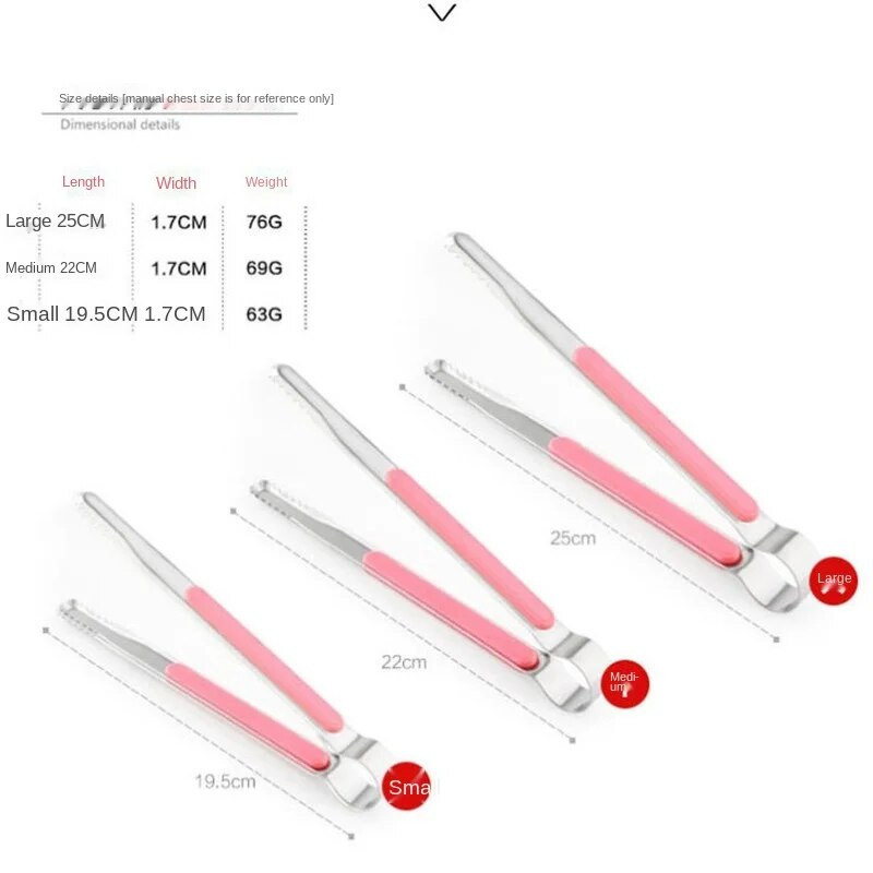 Hvataljke za roštilj od nehrđajućeg čelika Roštilj Stezaljka za hranu Hvataljka za led Mesna salata Tost Stezaljka za kruh Kuhinjski pribor Alati 25,5x1,8 cm