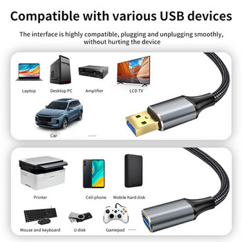 USB 3.0 удължителен кабел 5Gbps кабел за бързи данни USB удължителен кабел за Smart TV лаптоп PS3 PS4 Xbox One SSD USB3.0 удължителен кабел