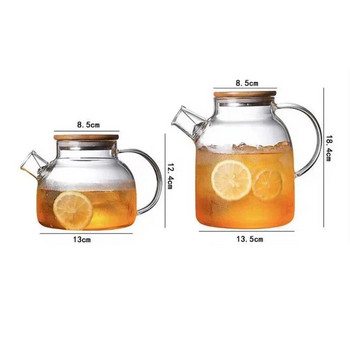 Творчески стъклен чайник голям капацитет чайник за студена вода чайник сок контейнер за зелен чай прозрачен чайник практичен комплект за чай