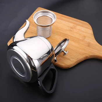 Чайник Чайник от неръждаема стомана 1.2L/1.5L/2L Печка Метална тенджера за кафе Пот за тенджери с горещо кипене Газова индукция Домашен къмпинг