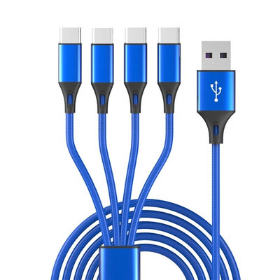 Cablu de încărcare multiplu Cablu splitter USB C 3/4/5 în 1 Cablu de încărcare rapidă cu port masculin 3/4/5 tip C pentru telefoane tablete