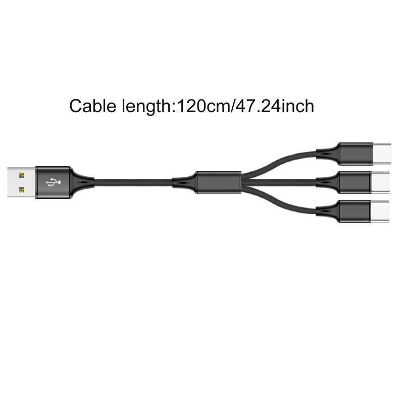 Višestruki kabel za punjenje USB C razdjelni kabel 3/4/5 u 1 Kabel za brzo punjenje s 3/4/5 Type-C muškim priključkom za telefone Tablete