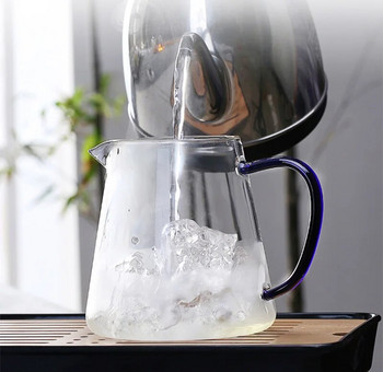 Πολύχρωμη γυάλινη τσαγιέρα 550ml με φίλτρο, τσαγιέρα Μπορεί να θερμανθεί απευθείας στη φωτιά σουρωτήρι Θερμότητα βραστήρας καφέ