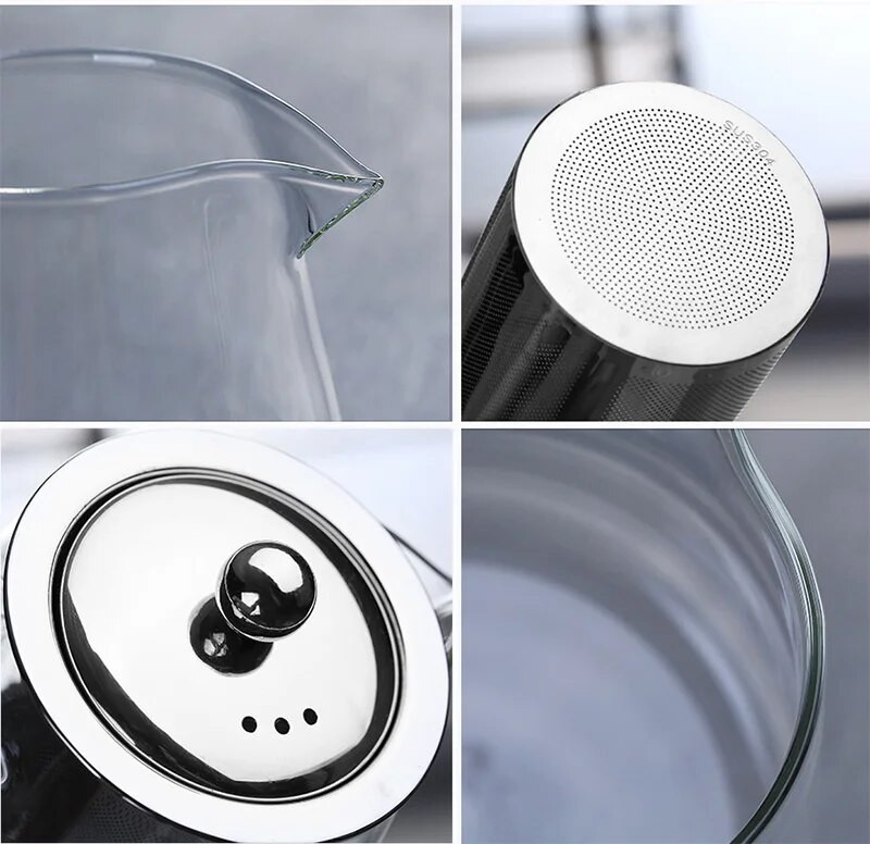 Spalvingas karščiui atsparus stiklas arbatinukas 550ml Su filtru, arbatinukas Galima kaitinti tiesiai ant ugnies koštuvas Heat Kavos puodas Virdulys