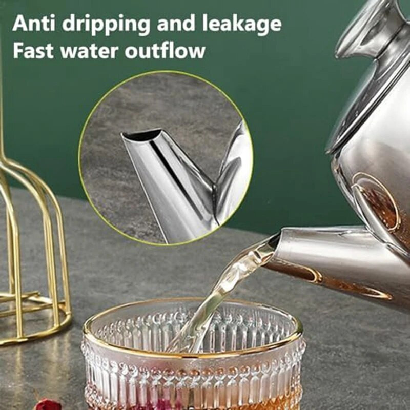 Čajnik od nehrđajućeg čelika Metalni čajnik otporan na prolijevanje 20 oz s kratkim ravnim izljevom Vrč za hladnu vodu Kuhalo za kavu