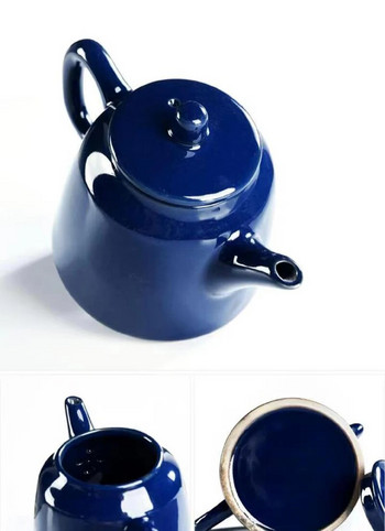 Висококачествен чайник от благороден син порцелан за чайник за чай Китайски сервиз за чай и кафе Чайници Чайници Пуер Чаша Сервиз Глина