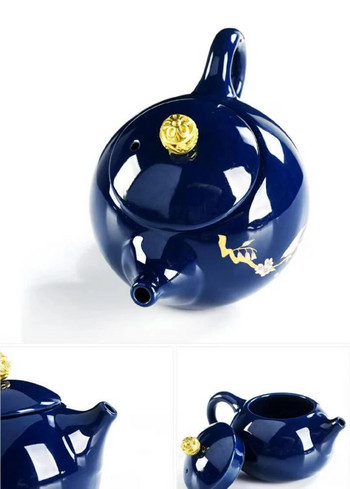 Υψηλής ποιότητας Noble Blue Porcelain Teapot Pot for Tea Kettle Κινέζικο σετ τσαγιού και τσαγιέρες καφέ Puer Cup Service Clay