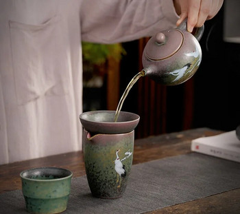 Винтидж керамика за смяна на пещ Чайник Китайски сервиз за чай Порцеланов чайник Oolong чай Ръчно изработен чайник Jingdezhen персонализиране