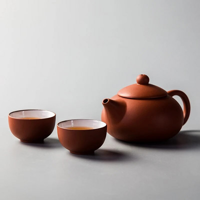 Ceainic chinezesc Ceainic de cafea din ceramică Porțelan Nisip violet Ceainic de ceai China Kung Fu Set de ceai D011