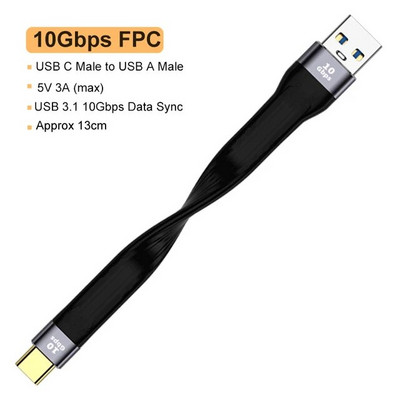 Lühike USB 4.0 Gen3 andmekaabel PD 100W 5A kiirlaadimine USB C-tüüpi C kaabel Thunderbolt 3 4K@60Hz kaabel USB C 40Gbps andmekaabel