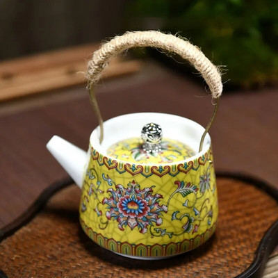 Oală de cafea din ceramică, cu oală cu fascicul, set de ceai, ceainic din lut Yixing, set de ceainic și ceainic, set de ceainic și ceainic Samovar Gaiwan, ceainice, bar