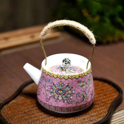 Oală de cafea din ceramică, cu oală cu fascicul, set de ceai, ceainic din lut Yixing, set de ceainic și ceainic, set de ceainic și ceainic Samovar Gaiwan, ceainice, bar