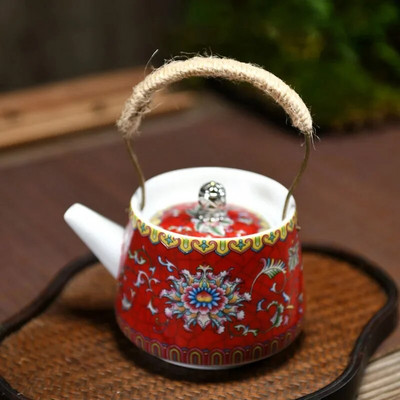 Oală de cafea din ceramică, cu oală cu fascicul, set de ceai, ceainic din lut Yixing, set de ceainic și ceainic, set de ceainic și ceainic Samovar Gaiwan, ceainice, bar