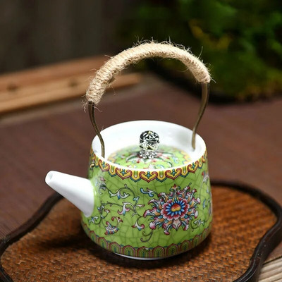Oală de cafea din ceramică, cu oală cu fascicul, set de ceai, ceainic din lut Yixing, set de ceainic și ceainic, set de ceainic și ceainic Samovar Gaiwan, ceainice, bar