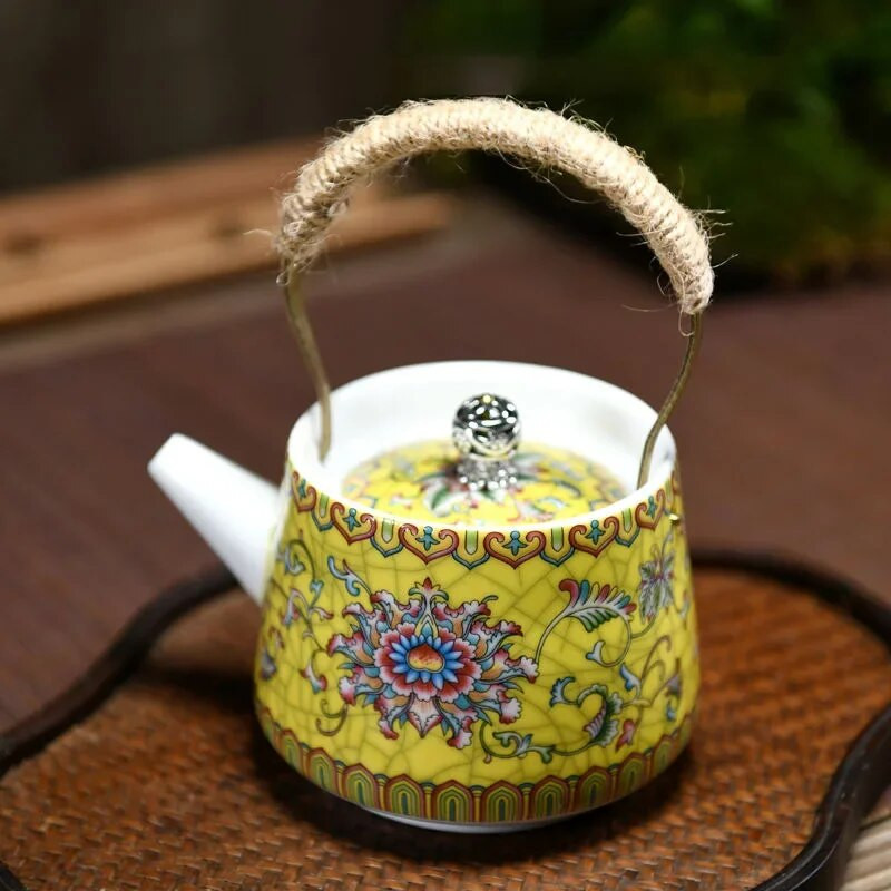 Oală de cafea din ceramică, cu oală cu fascicul, set de ceai, ceainic din lut Yixing, set de ceainic și ceainic, set de ceainic și ceainic Samovar Gaiwan, ceainice, bar