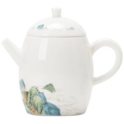 Munți și râuri Suet chinezesc Jad Porțelan Fierbător Ceainic Set Ceremonia Ceaiului Lapte Oolong Ceai Cravată Guan Yin Tip de ceai