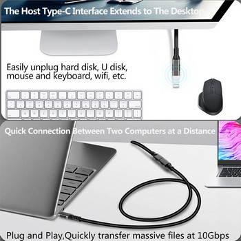 USB C удължителен кабел мъжки към женски тип C USB3.2 10Gbps 100W удължителен кабел за бързо зареждане USB-C за MacBook Pro Samsung Xiaomi