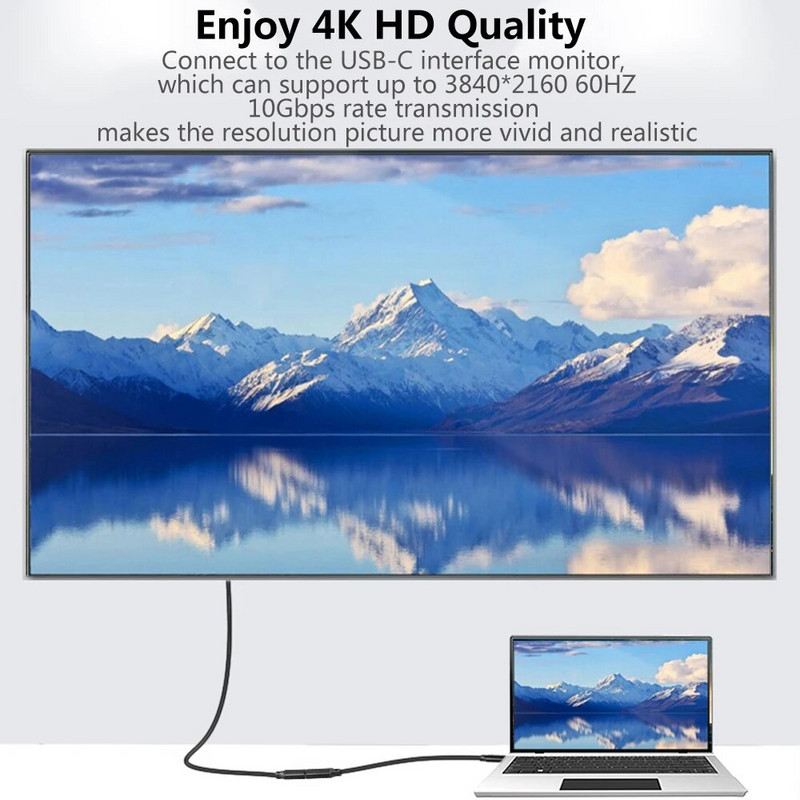 USB C produžni kabel muški na ženski tip C USB3.2 10Gbps 100W produžni kabel za brzo punjenje USB-C za MacBook Pro Samsung Xiaomi