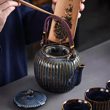 Саксии за чай пуер 800 мл Изящна китайска керамична тенджера за чайник за комплект чаши за чай Gaiwan Чайници за самовар Чайник за вода Чаша за чай Teware Чаша