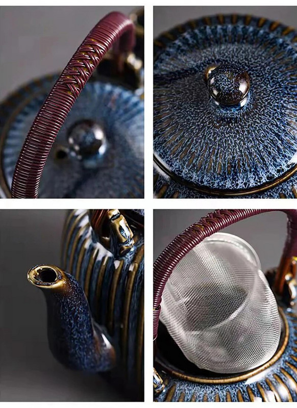 Puer tējas kannas 800 ml Izsmalcināts ķīniešu keramikas tējkannas katls tējas krūzes komplektam Gaiwan Samovar Tējkannas Ūdens tējkanna Teeware Teware krūze