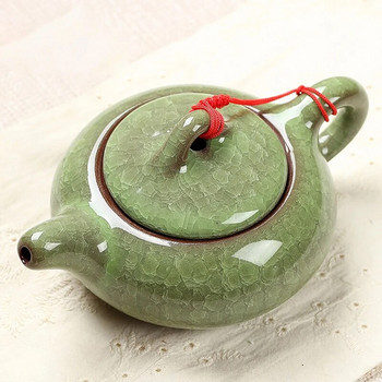 Чайник с традиционна китайска ледена глазура, Сервиз за чай с елегантен дизайн, Китайски червен чайник Творчески подаръци